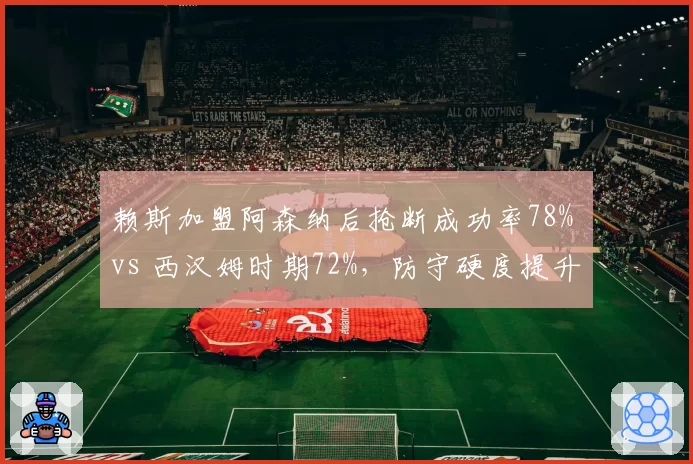赖斯加盟阿森纳后抢断成功率78% vs 西汉姆时期72%，防守硬度提升助枪手争冠
